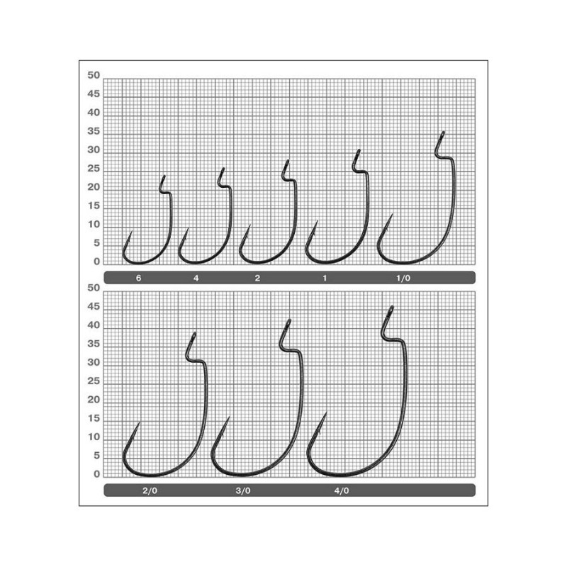 Гачки Owner J-Light Worm Hook 5109 (B-94) №6 Black chrome