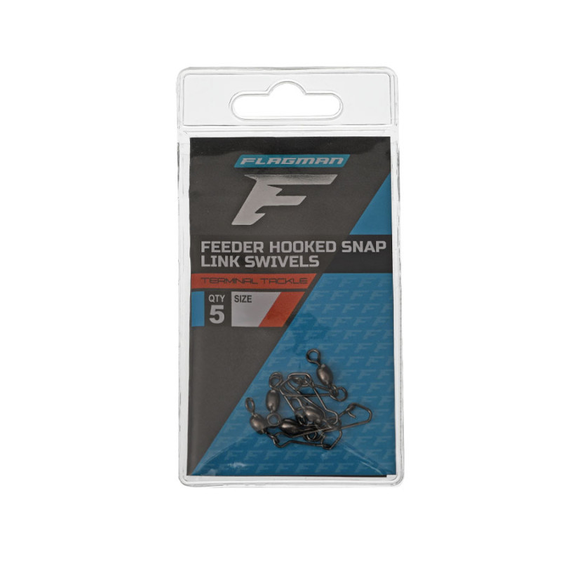Фідерна застібка з вертлюгом Flagman Feeder Hooked Snap Link Swivels L