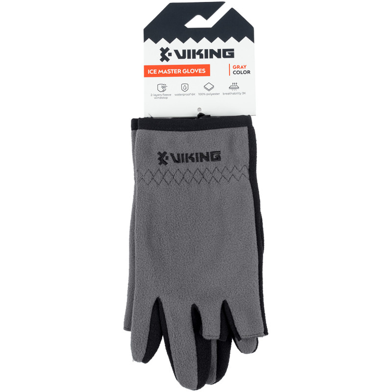 Рукавички Viking Fishing Ice Master Gloves XL (fleece) 3 cut finger Grey-graphite