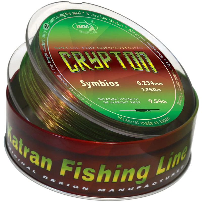 Волосінь Katran Crypton Symbios 1250m (neon/brown) 0.261mm 11.69lb/5.3kg