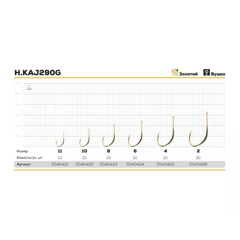Гачок Hayabusa H.KAJ290G №4 (10шт)