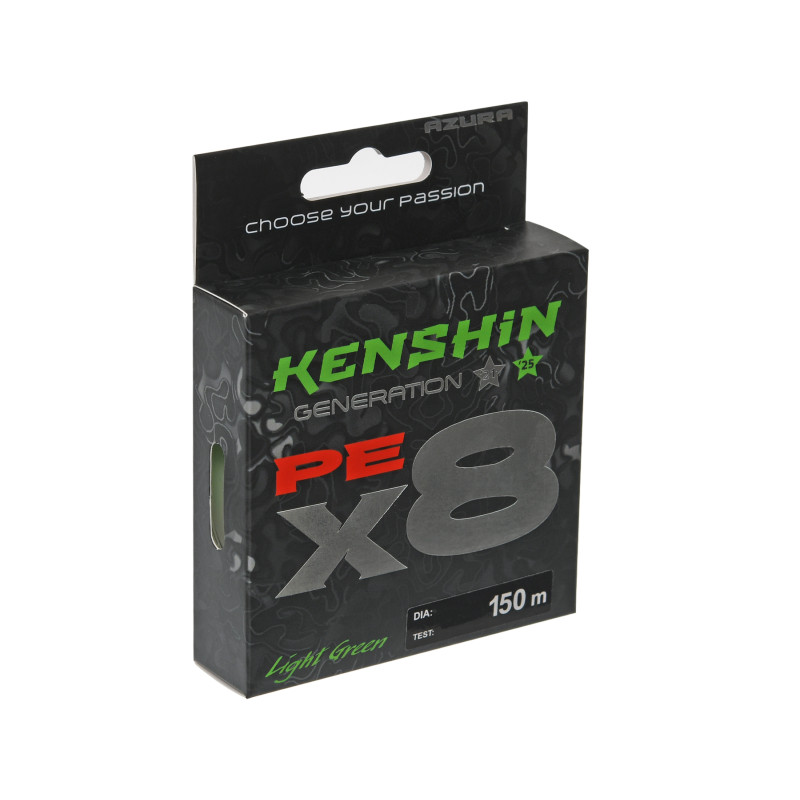 Шнур Azura '25 Kenshin X8 150м #0.8 0.148мм Light Green
