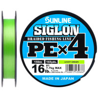 Шнур Sunline Siglon PE х4 150m #2.0/0.242 mm 35lb/15.5 kg Салатовый