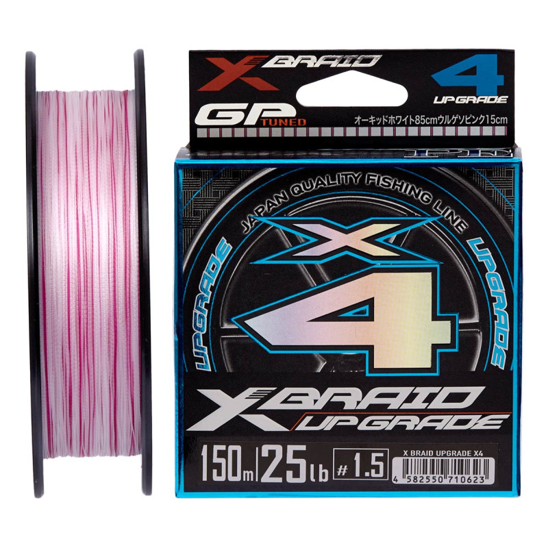 Шнур YGK X-Braid Upgrade X4 0.165мм 150м White/Pink