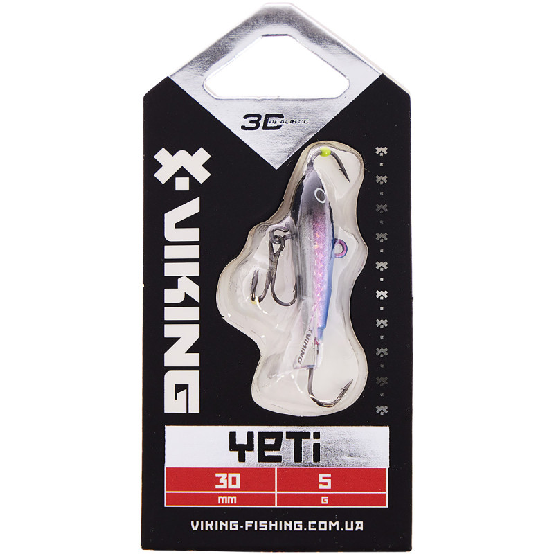 Балансир Viking Fishing Yeti Ice Jig 30mm 5g #01 Blue Glam
