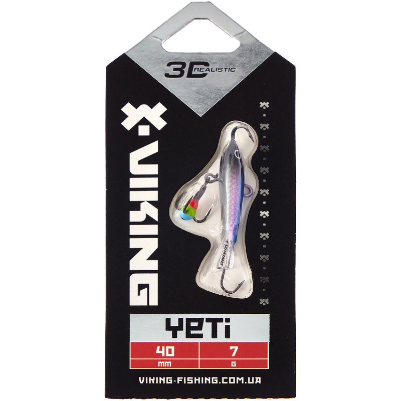 Балансир Viking Fishing Yeti Ice Jig 40mm 7g #01 Blue Glam