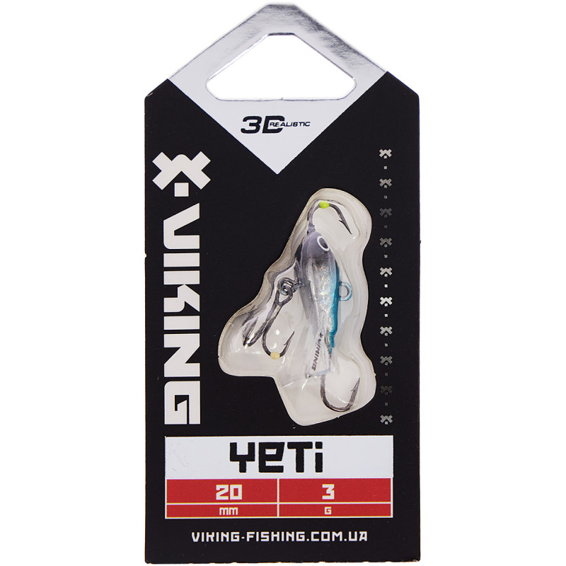 Балансир Viking Fishing Yeti Ice Jig 20mm 3g #03 Light Blue Glam