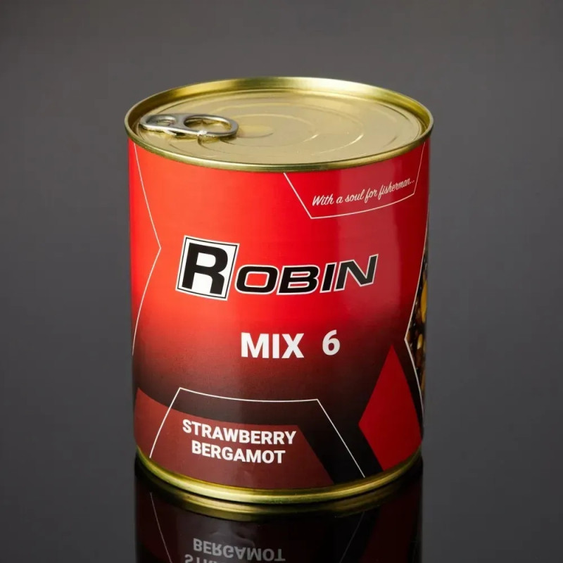 Зернова суміш "MIX-6" зерен Полуниця Бергамот ROBIN 900 мл. ж/б