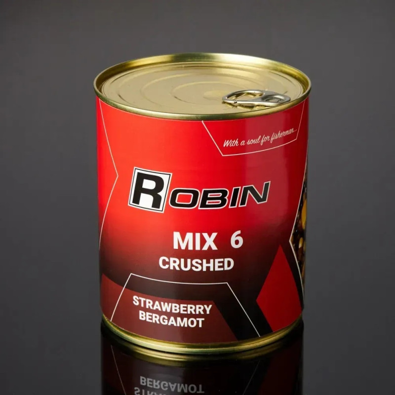Зернова суміш "MIX-6" зерен подрібнений Полуниця Бергамот ROBIN 900 мл. ж/б