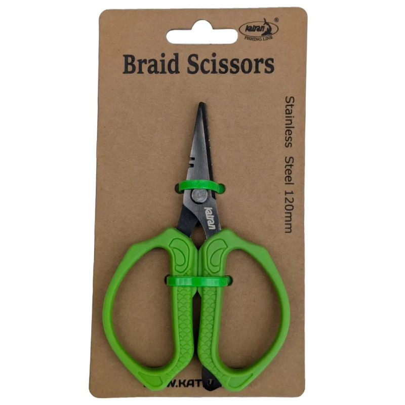 Ножиці Katran Line Scissors Titanium Сoated 120mm (green handle)
