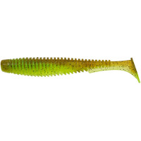 Силикон Fishup U-Shad 4" #204 Green Pumpkin/Chartreuse